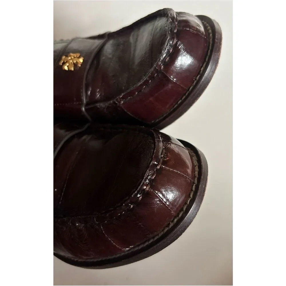 Tory Burch Classic JESSA LOAFER in Dark Brown Eel Size 5.5 ~ Perfect